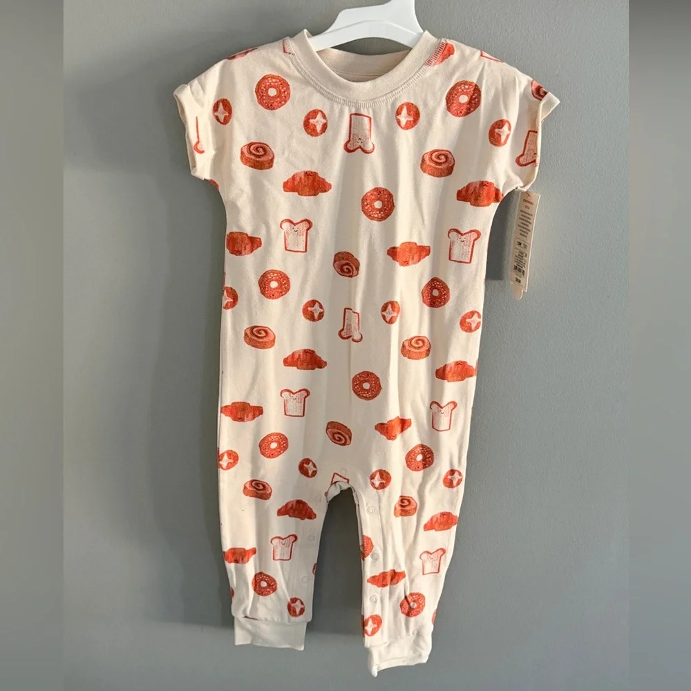 Cat & Jack Cream Bodysuit with Orange Pastry‎ Pattern